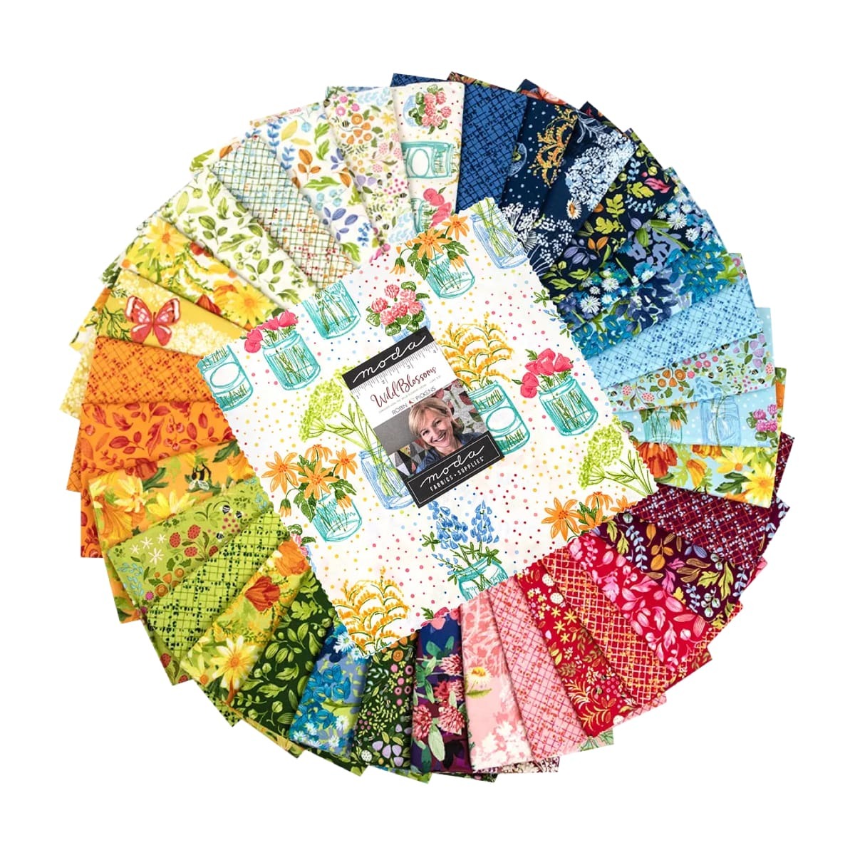 Preorder: hot Wild Blossoms by Robin Pickens 34 Prints Fat Quarter Bundle